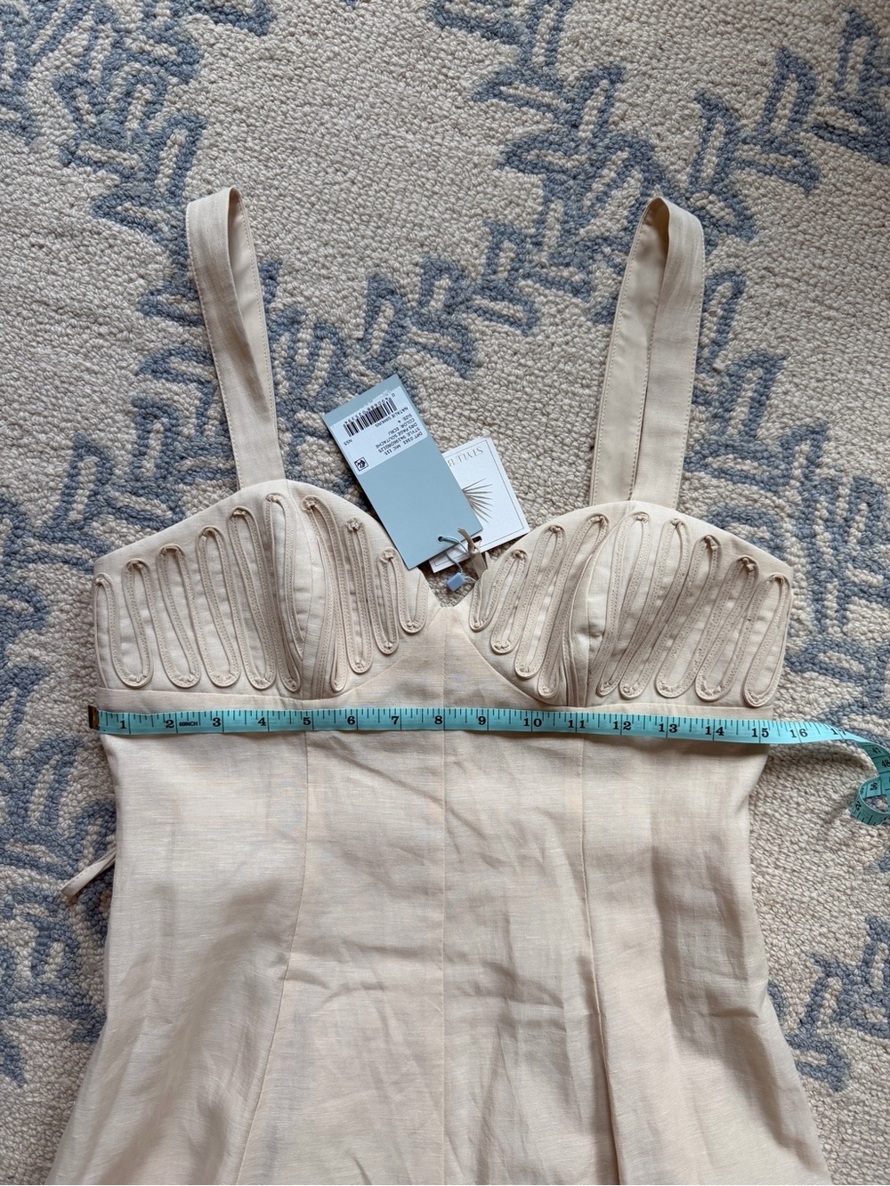 NWT Antonio Melani x Style by Simkins Page Soutache Linen Blend Sweetheart Dress - Picture 10 of 11